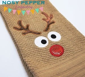 Reindeer Face 2 versions and 4 sizes included machine embroidery design DIGITAL DOWNLOAD