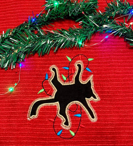 Christmas Cat applique design (4 sizes included) machine embroidery design DIGITAL DOWNLOAD
