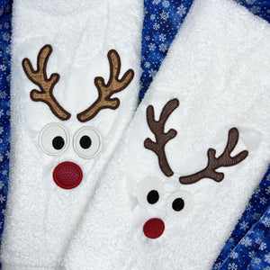 Reindeer Face 2 versions and 4 sizes included machine embroidery design DIGITAL DOWNLOAD