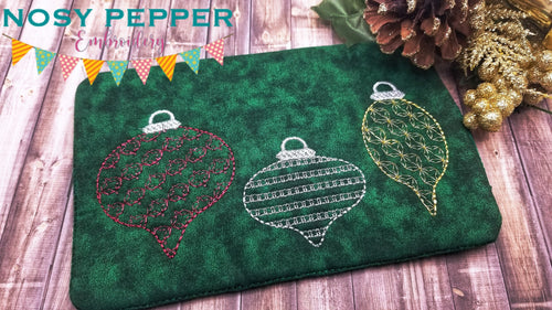 Ornament ITH Mug rug machine embroidery design (4 sizes included) DIGITAL DOWNLOAD