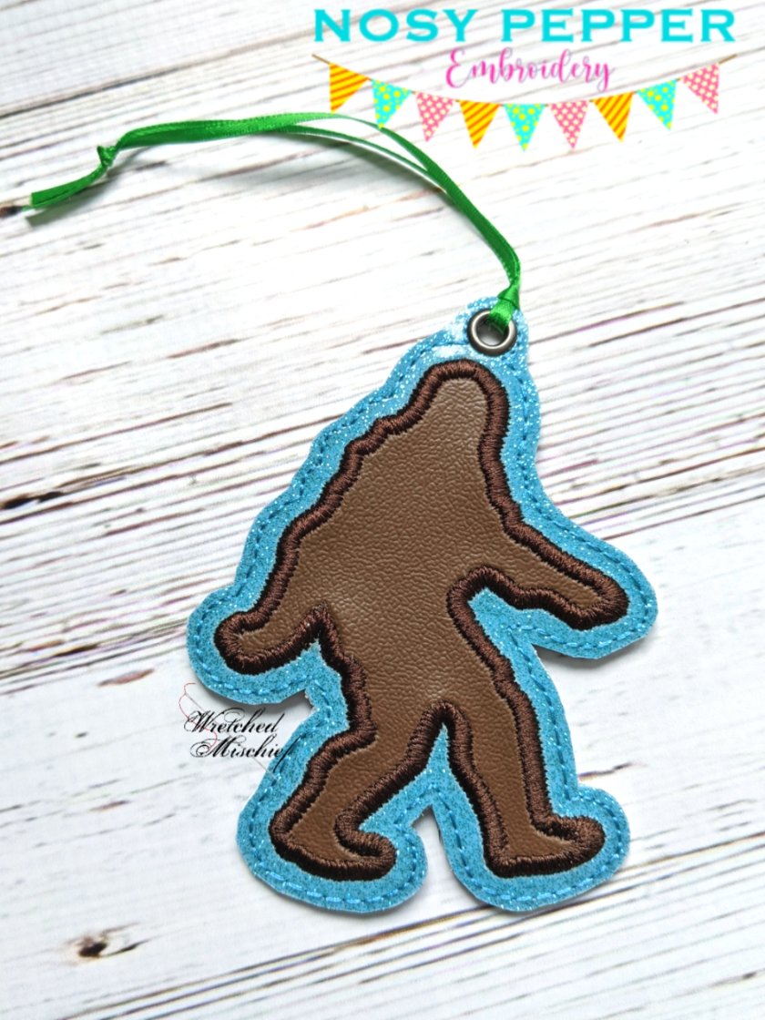 Bigfoot applique bookmark/ornamant NPE machine embroidery design DIGITAL DOWNLOAD