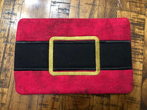 Santa applique ITH Mug rug (4 sizes included) machine embroidery design DIGITAL DOWNLOAD