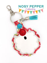 Load image into Gallery viewer, Santa beard applique snap tab (single &amp; multi files included) machine embroidery design DIGITAL DOWNLOAD