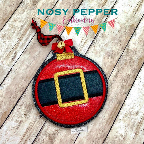 Santa belt applique ornament 4x4 machine embroidery design DIGITAL DOWNLOAD