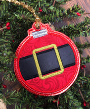Load image into Gallery viewer, Santa belt applique ornament 4x4 machine embroidery design DIGITAL DOWNLOAD