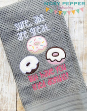 Load image into Gallery viewer, Sure abs are great but have you tried donuts applique (4 sizes included) machine embroidery design DIGITAL DOWNLOAD