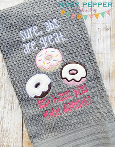 Sure abs are great but have you tried donuts applique (4 sizes included) machine embroidery design DIGITAL DOWNLOAD