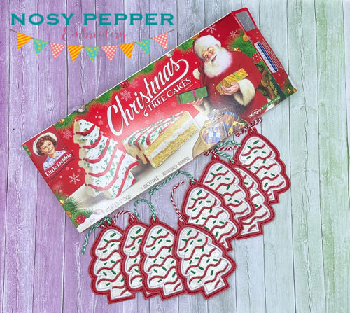 Christmas Cake applique ornament 4x4 machine embroidery design DIGITAL DOWNLOAD