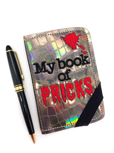 Book of pricks notebook cover (2 sizes available) machine embroidery design DIGITAL DOWNLOAD