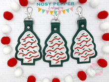 Load image into Gallery viewer, Christmas Cake applique snap tab (single &amp; multi files included) machine embroidery design DIGITAL DOWNLOAD