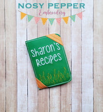 Load image into Gallery viewer, Sharon&#39;s recipes notebook cover (2 sizes available) machine embroidery design DIGITAL DOWNLOAD