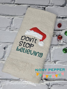 Don't Stop Believing applique machine embroidery design (4 sizes included) DIGITAL DOWNLOAD
