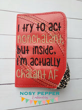 Load image into Gallery viewer, Chalant AF notebook cover (2 sizes available) machine embroidery design DIGITAL DOWNLOAD