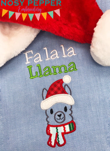Fa la llama applique machine embroidery design (4 sizes included) DIGITAL DOWNLOAD