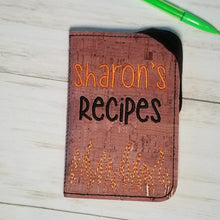 Load image into Gallery viewer, Sharon&#39;s recipes notebook cover (2 sizes available) machine embroidery design DIGITAL DOWNLOAD
