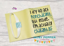Load image into Gallery viewer, Chalant AF notebook cover (2 sizes available) machine embroidery design DIGITAL DOWNLOAD