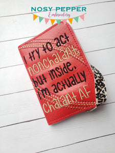 Chalant AF notebook cover (2 sizes available) machine embroidery design DIGITAL DOWNLOAD