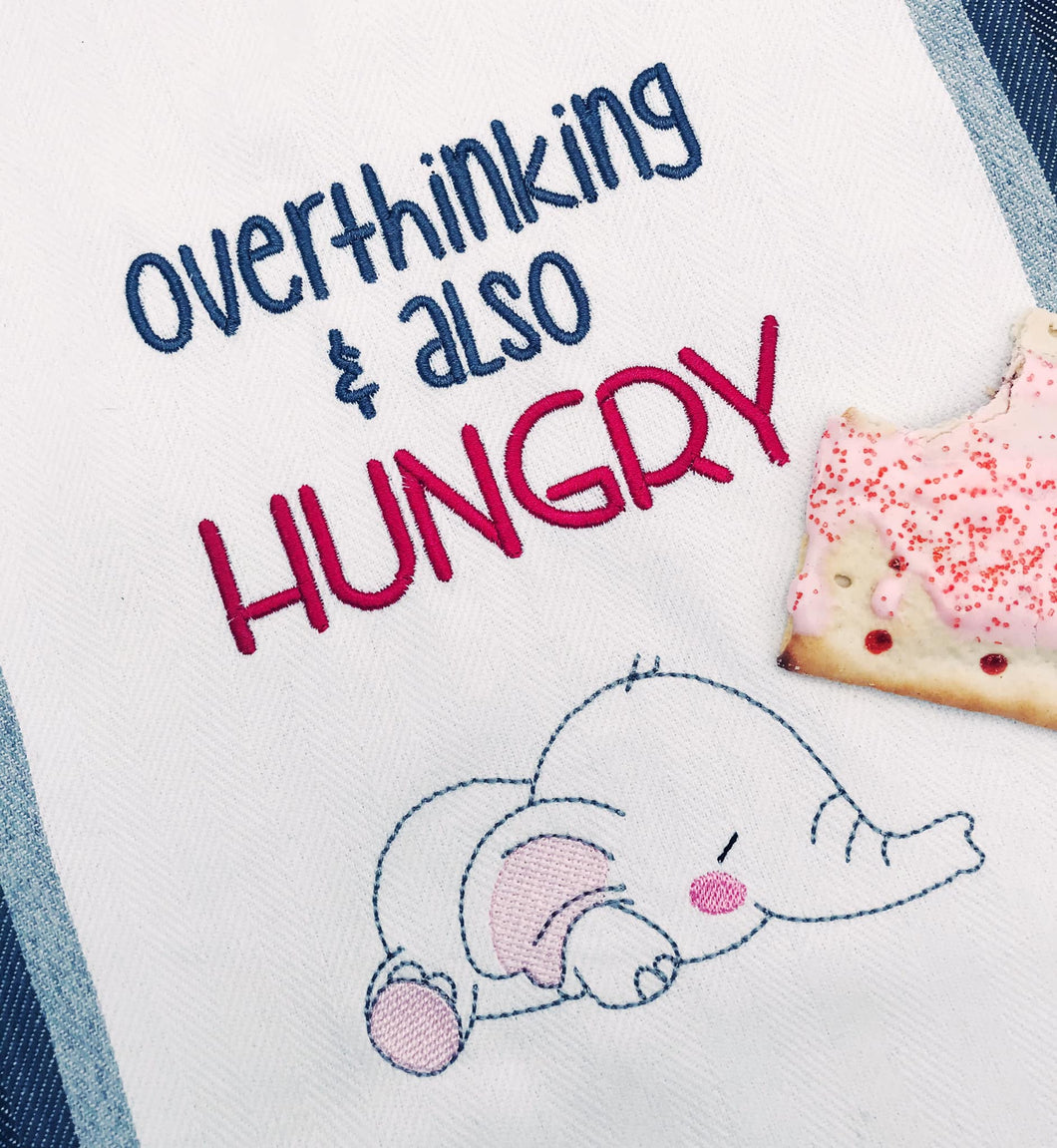 Overthinking and also hungry embroidery design (4 sizes included) machine embroidery design DIGITAL DOWNLOAD