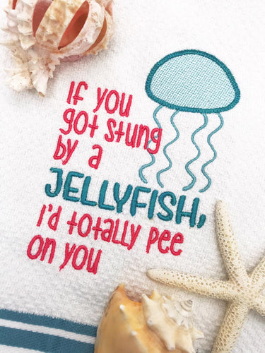 If you got stung by a jellyfish machine embroidery design (4 sizes included) DIGITAL DOWNLOAD