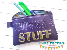 Load image into Gallery viewer, Things &amp; Stuff ITH Bag (4 sizes available) machine embroidery design DIGITAL DOWNLOAD