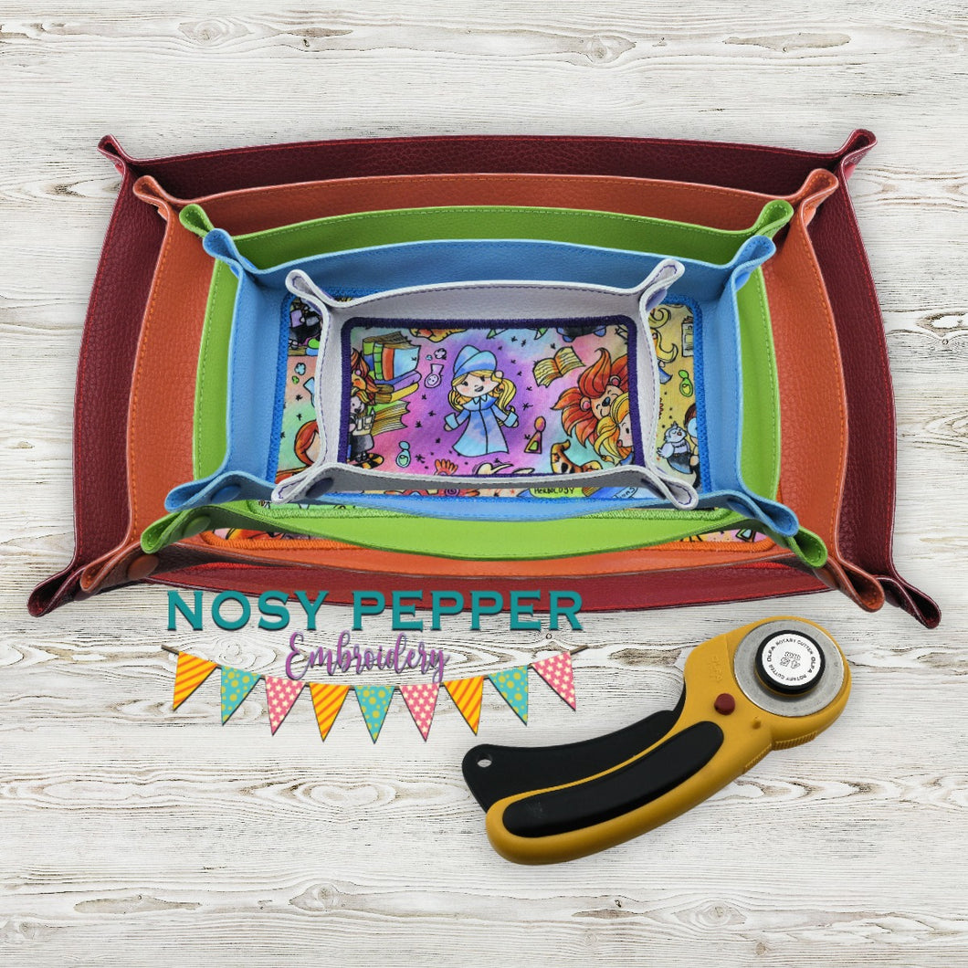 Rectangle applique ITH Tray set (5 sizes included) machine embroidery design DIGITAL DOWNLOAD