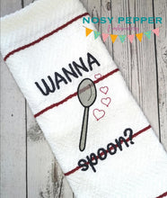 Load image into Gallery viewer, Wanna Spoon machine embroidery design (4 sizes included) DIGITAL DOWNLOAD