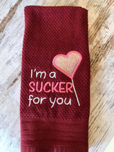 Load image into Gallery viewer, I&#39;m a sucker for you applique machine embroidery design (4 sizes included) DIGITAL DOWNLOAD