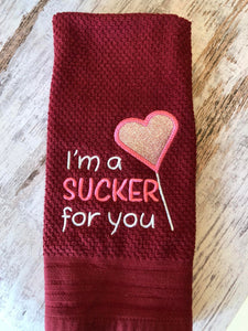I'm a sucker for you applique machine embroidery design (4 sizes included) DIGITAL DOWNLOAD