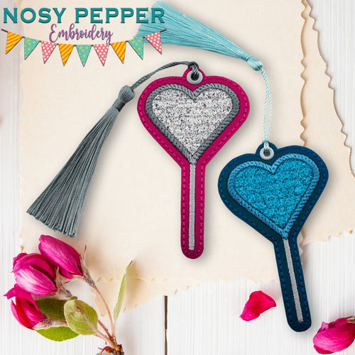 Heart Sucker applique bookmark machine embroidery design DIGITAL DOWNLOAD