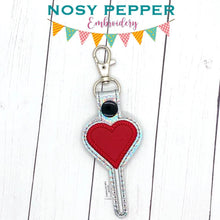 Load image into Gallery viewer, Heart Sucker applique snap tab (single &amp; multi files included) machine embroidery design DIGITAL DOWNLOAD