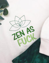 Load image into Gallery viewer, Zen as f*ck machine embroidery design (5 sizes included)