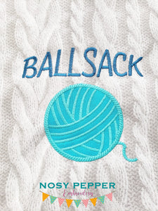 Ballsack applique machine embroidery design (5 sizes included) DIGITAL DOWNLOAD