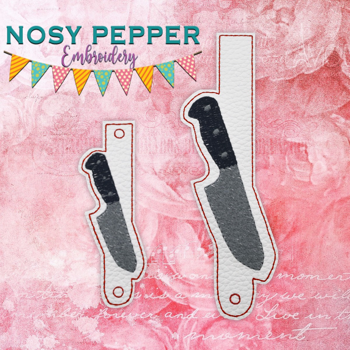 Knife Wallet tab (2 sizes included) machine embroidery design DIGITAL ...