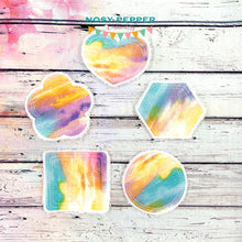 Load image into Gallery viewer, Make up wipe set (5 designs &amp; 2 sizes) machine embroidery design DIGITAL DOWNLOAD