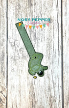 Load image into Gallery viewer, Frog Wallet tab (2 sizes included) machine embroidery design DIGITAL DOWNLOAD