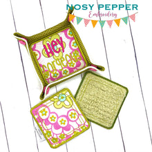 Load image into Gallery viewer, Make up wipes and tray set (2 sizes with 4 designs included) machine embroidery design DIGITAL DOWNLOAD