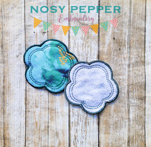 Load image into Gallery viewer, Make up wipe set (5 designs &amp; 2 sizes) machine embroidery design DIGITAL DOWNLOAD