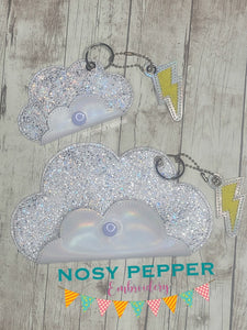 Cloud ITH pouch (5 sizes included) includes charm machine embroidery design DIGITAL DOWNLOAD