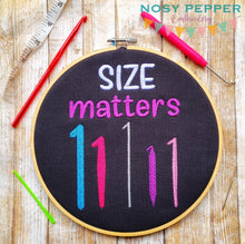 Load image into Gallery viewer, Size matters machine embroidery design (4 sizes included) DIGITAL DOWNLOAD