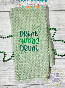 Drink Drank Drunk machine embroidery design (4 sizes included) DIGITAL DOWNLOAD