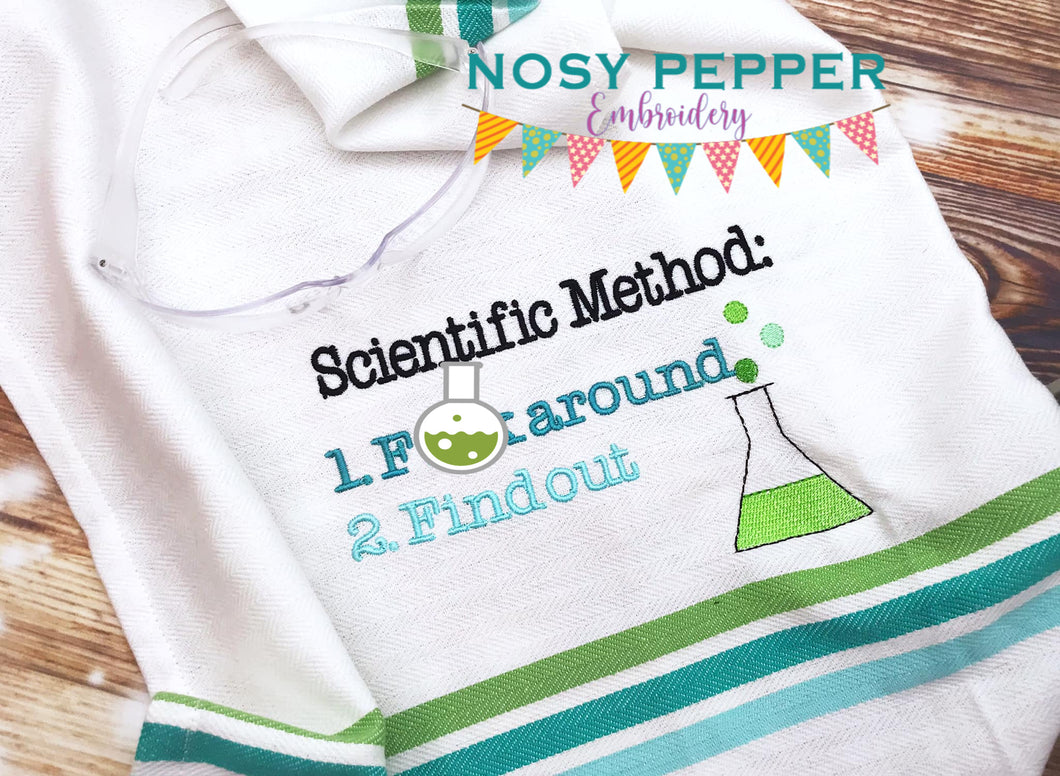 Scientific method machine embroidery design (4 sizes included) DIGITAL DOWNLOAD