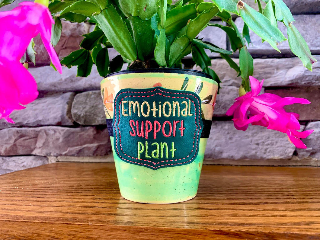 Emotional Support Plant Plant band (3 sizes included) machine embroidery design DIGITAL DOWNLOAD