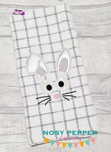 Load image into Gallery viewer, Bunny face applique machine embroidery design (5 sizes included) DIGITAL DOWNLOAD