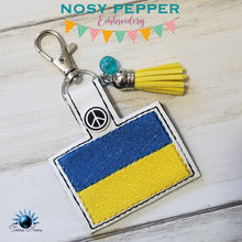 Load image into Gallery viewer, I stand with Ukraine Snap tab machine embroidery design DIGITAL DOWNLOAD