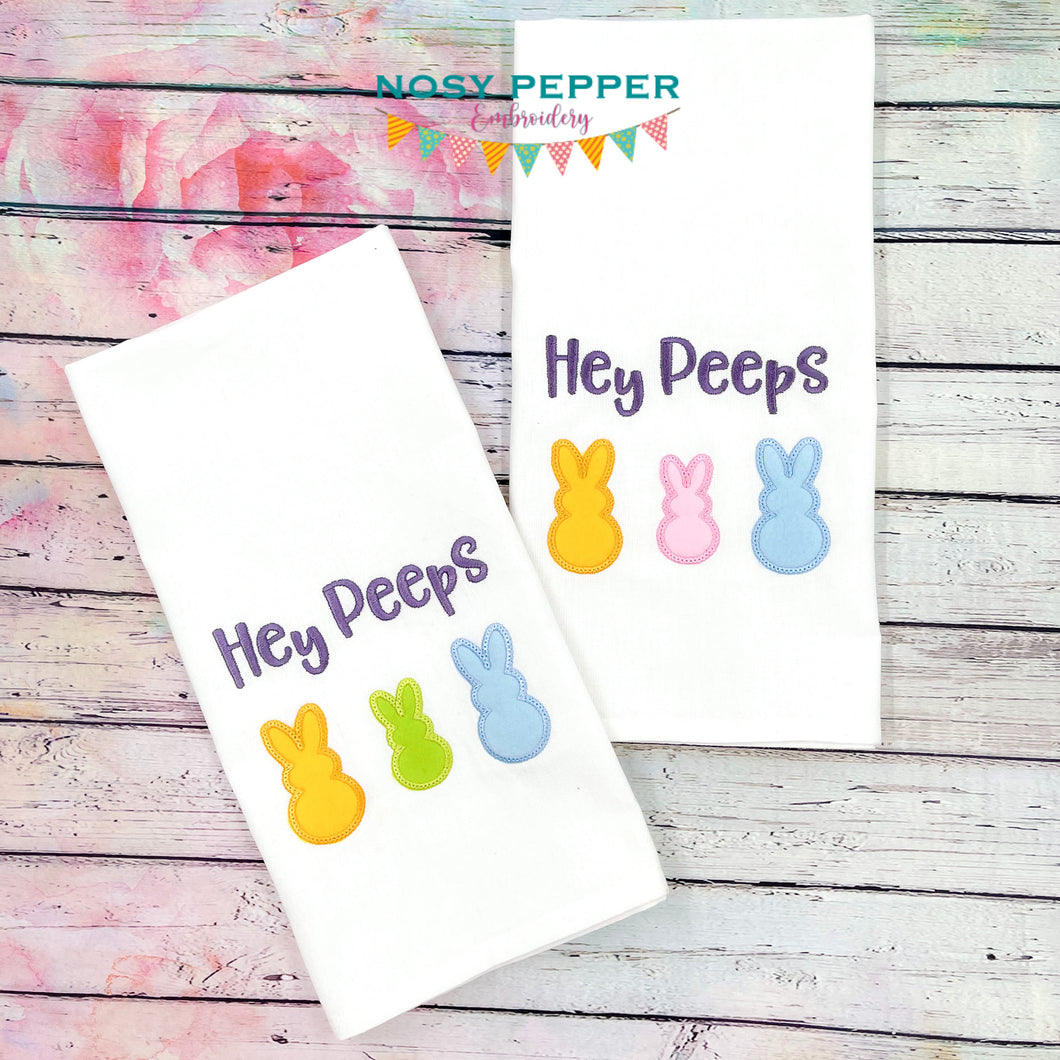 Hey Peeps applique machine embroidery design (4 sizes included) DIGITAL DOWNLOAD