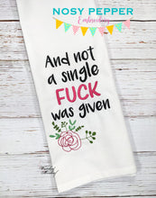 Load image into Gallery viewer, And not a single f*ck was given machine embroidery design (4 sizes included) DIGITAL DOWNLOAD