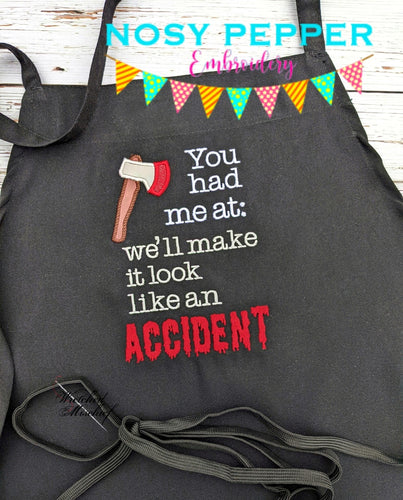 We'll make it look like an accident applique machine embroidery design (4 sizes included) DIGITAL DOWNLOAD