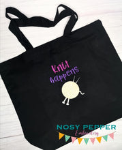 Load image into Gallery viewer, Knit happens applique machine embroidery design (4 sizes included) DIGITAL DOWNLOAD