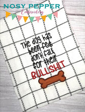 Load image into Gallery viewer, The dog has been fed applique machine embroidery design (4 sizes included) DIGITAL DOWNLOAD