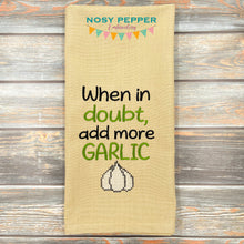 Load image into Gallery viewer, When in doubt add more garlic machine embroidery design (4 sizes included) DIGITAL DOWNLOAD